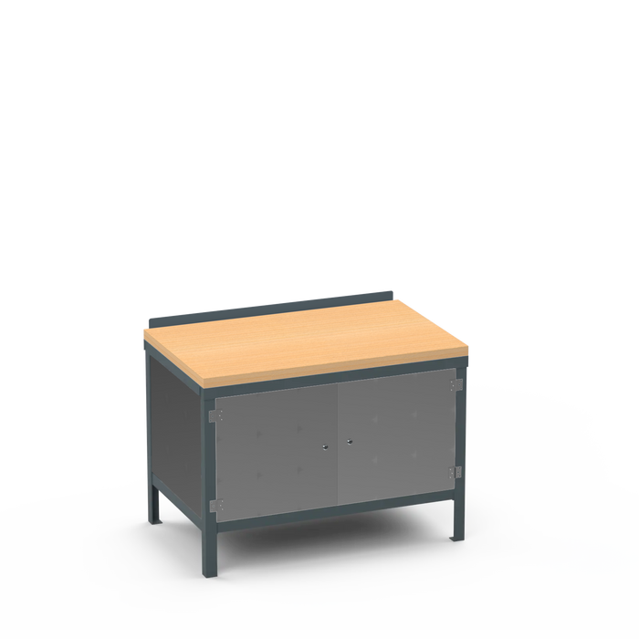 Wood Top Heavy Duty Workbench | Enclosed Cupboard & Enclosed Cupboard Storage