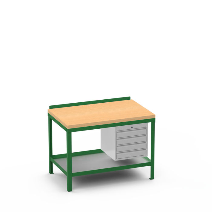 Wood Top Heavy Duty Workbench | 4 Drawer Storage