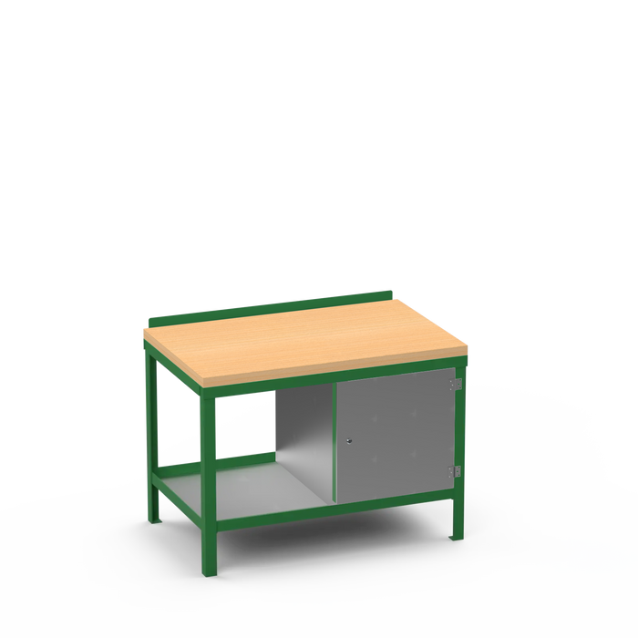 Wood Top Heavy Duty Workbench | Enclosed Cupboard Storage