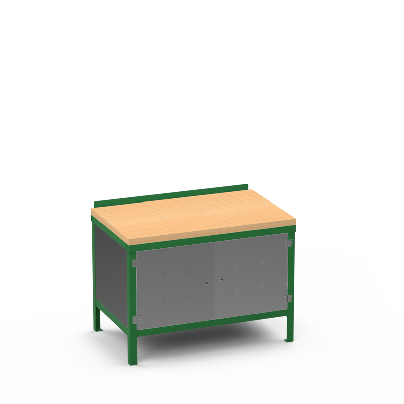 Wood Top Heavy Duty Workbench | Enclosed Cupboard & Storage
