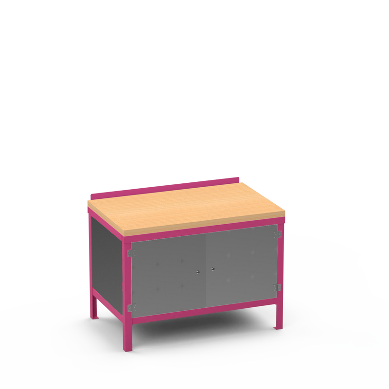 Wood Top Heavy Duty Workbench | Enclosed Cupboard & Storage
