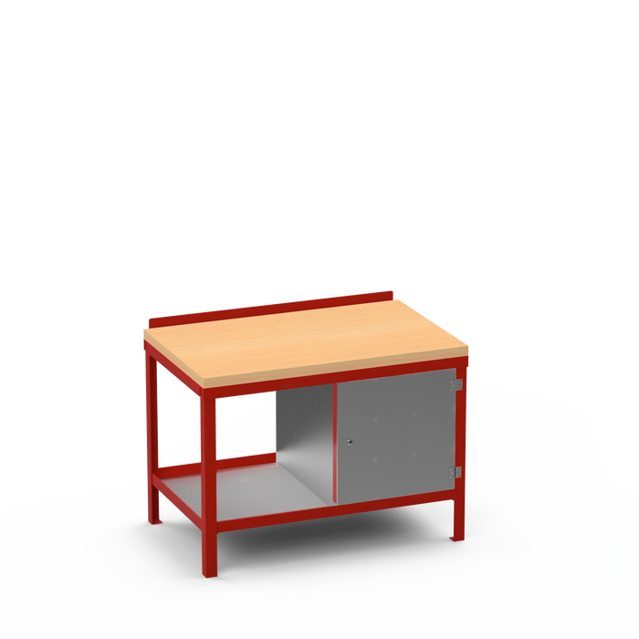 Wood Top Heavy Duty Workbench | Enclosed Cupboard Storage