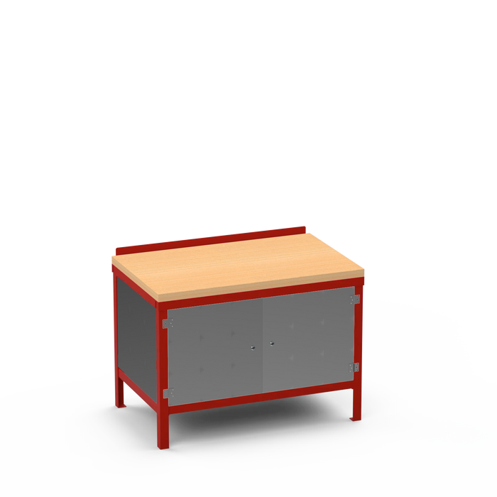 Wood Top Heavy Duty Workbench | Enclosed Cupboard & Enclosed Cupboard Storage