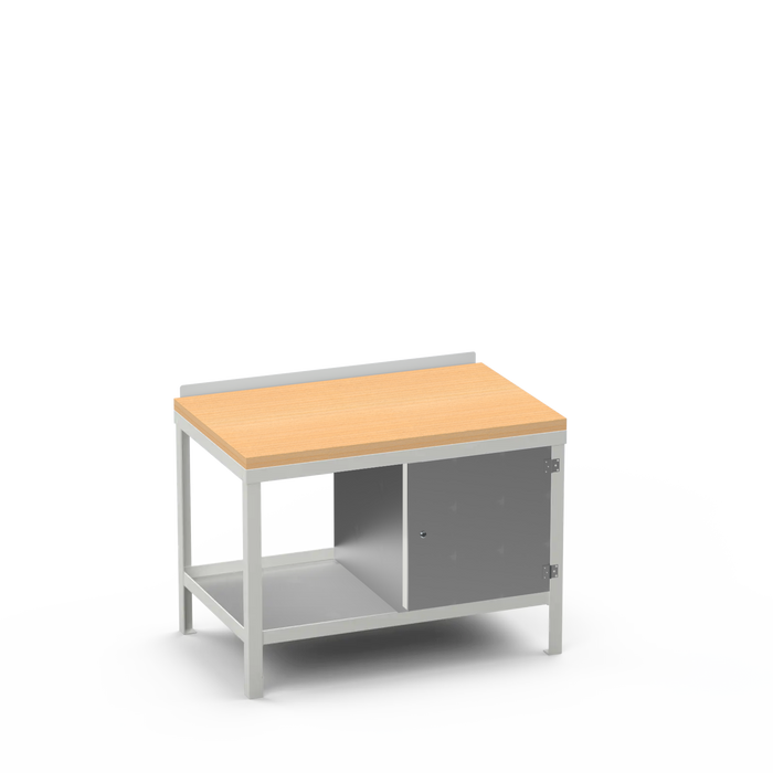 Wood Top Heavy Duty Workbench | Enclosed Cupboard Storage