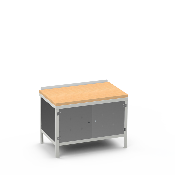 Wood Top Heavy Duty Workbench | Enclosed Cupboard & Enclosed Cupboard Storage