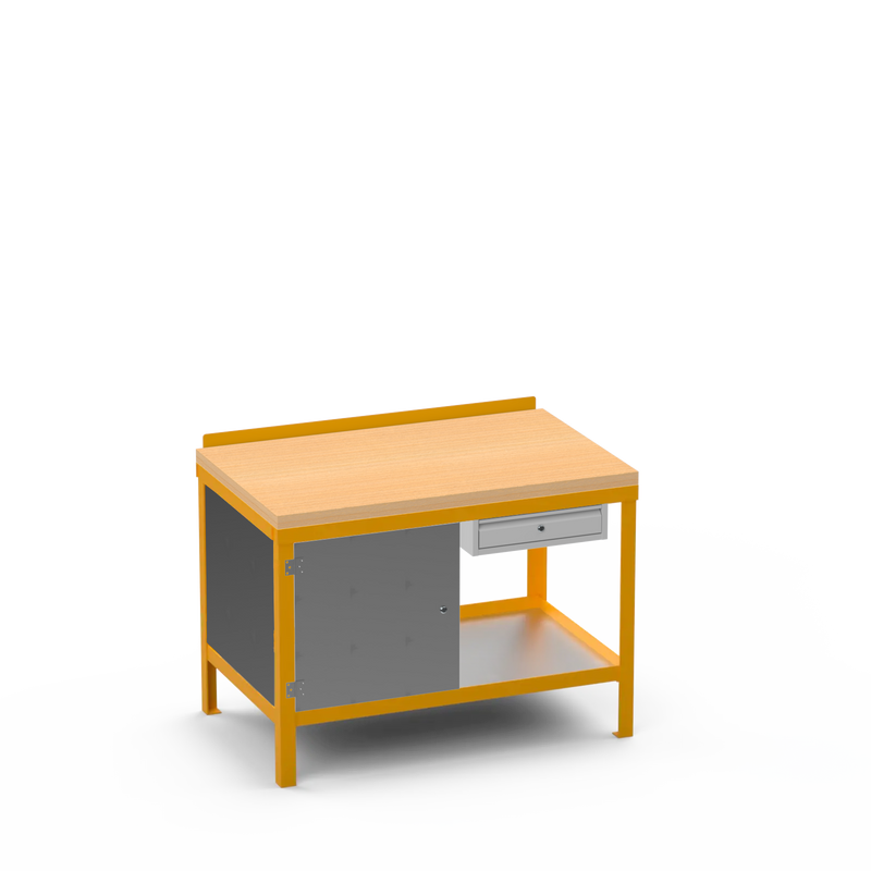 Wood Top Heavy Duty Workbench | Cupboard & Single Drawer Storage Unit