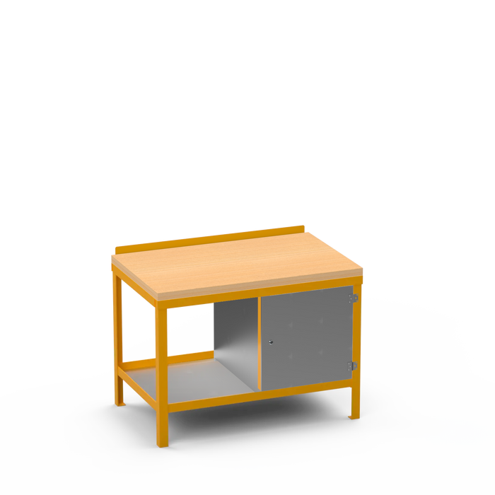 Wood Top Heavy Duty Workbench | Enclosed Cupboard Storage