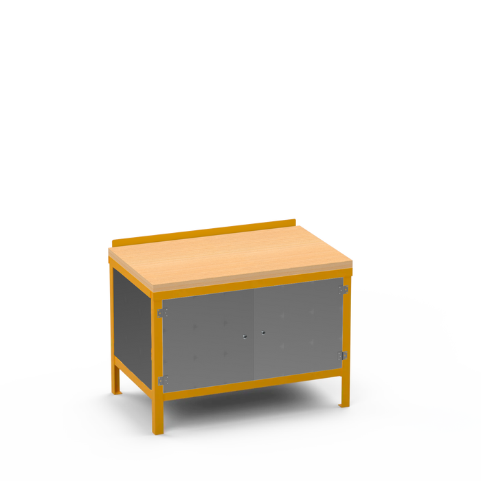 Wood Top Heavy Duty Workbench | Enclosed Cupboard & Enclosed Cupboard Storage