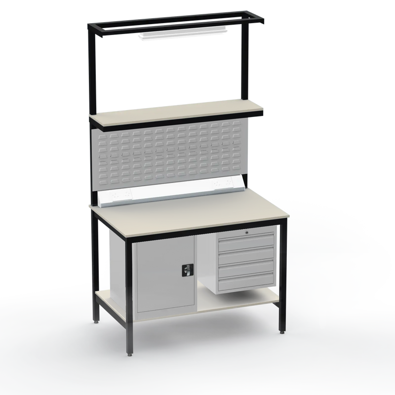 Electronics ESD Workbench | Anti-Static Worktop | Cupboard & 4 Drawers