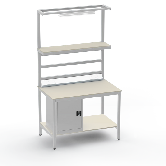 Electronics ESD Workbench | Anti-Static Worktop | Cupboard & Upper & Lower Shelves & Lighting & Electrical