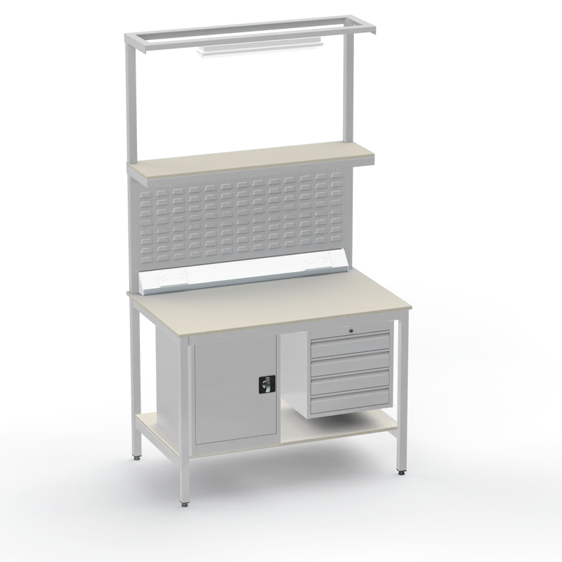 Electronics ESD Workbench | Anti-Static Worktop | Cupboard & 4 Drawers