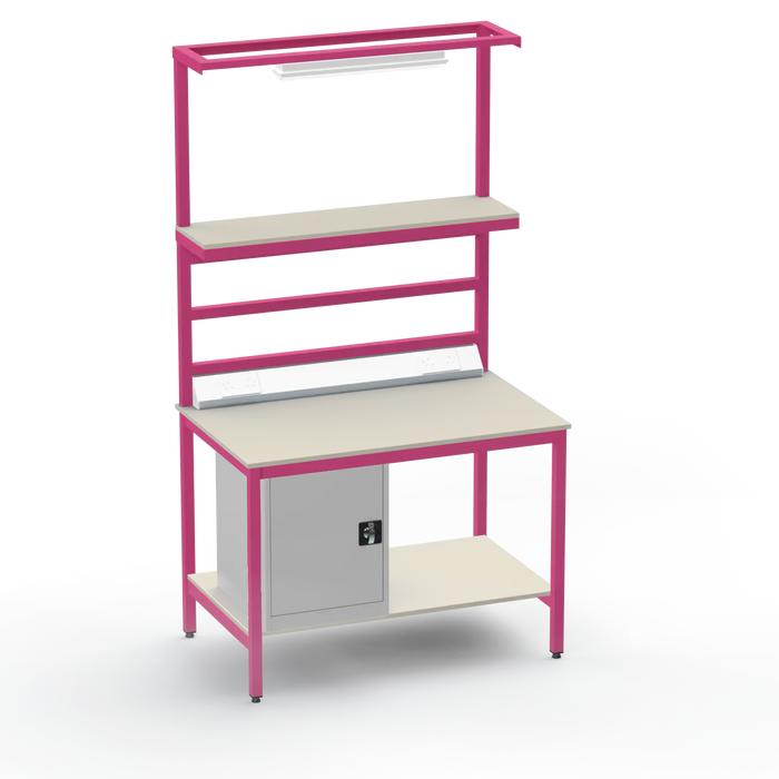 Electronics ESD Workbench | Anti-Static Worktop | Cupboard & Upper & Lower Shelves & Lighting & Electrical