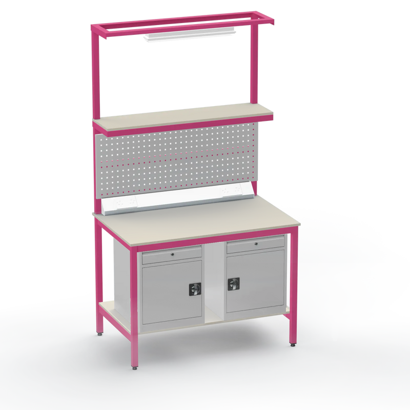 Electronics ESD Workbench | Anti-Static Worktop | Twin Cupboards With Drawer & Tool Panel