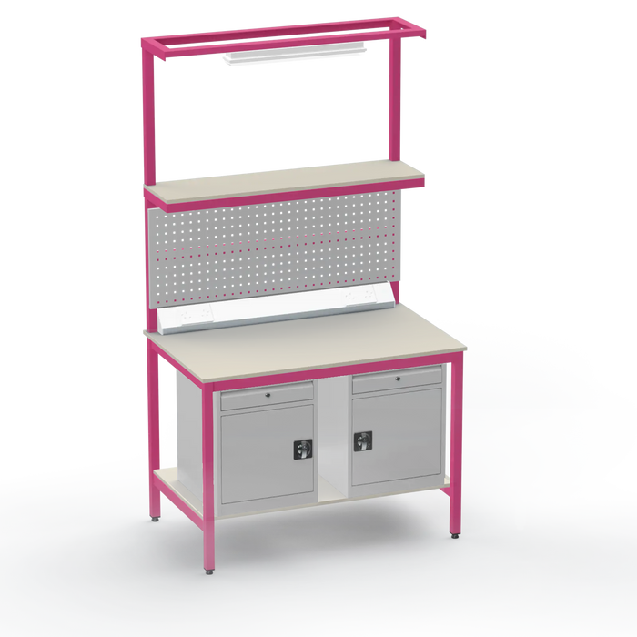 Electronics ESD Workbench | Anti-Static Worktop | Twin Cupboards With Drawer & Tool Panel
