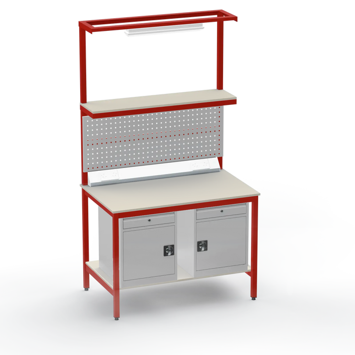 Electronics ESD Workbench | Anti-Static Worktop | Twin Cupboards With Drawer & Tool Panel