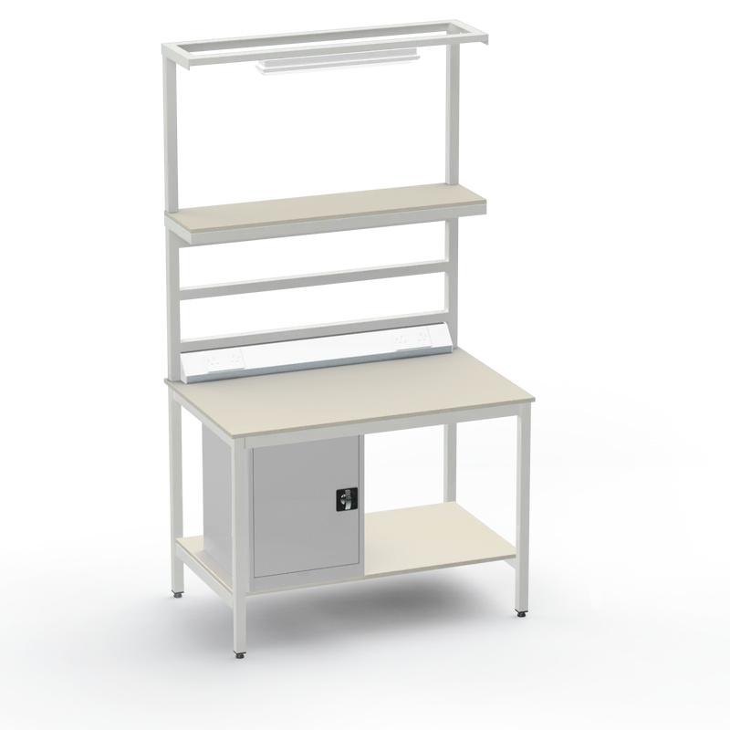 Electronics ESD Workbench | Anti-Static Worktop | Cupboard & Upper & Lower Shelves & Lighting & Electrical