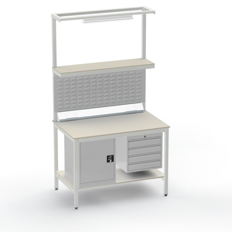 Electronics ESD Workbench | Anti-Static Worktop | Cupboard & 4 Drawers