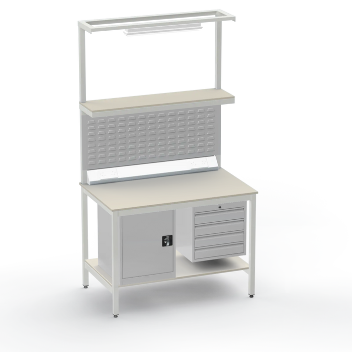 Electronics ESD Workbench | Anti-Static Worktop | Cupboard & 4 Drawers