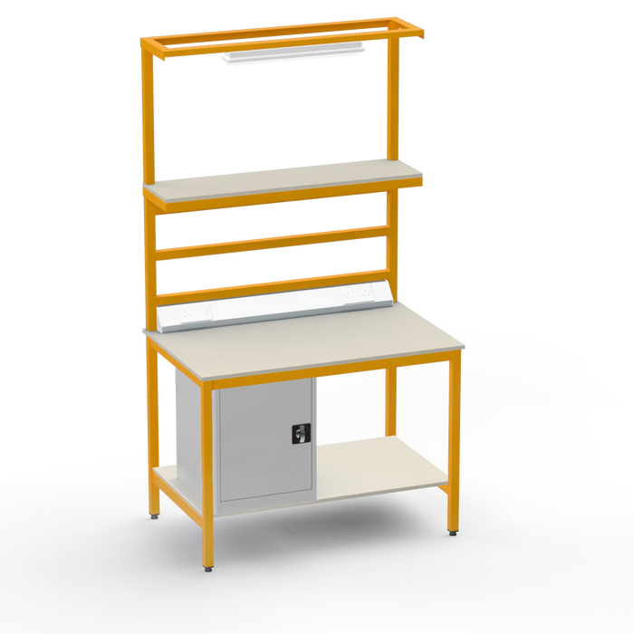Electronics ESD Workbench | Anti-Static Worktop | Cupboard & Upper & Lower Shelves & Lighting & Electrical