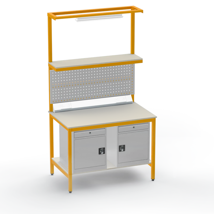 Electronics ESD Workbench | Anti-Static Worktop | Twin Cupboards With Drawer & Tool Panel