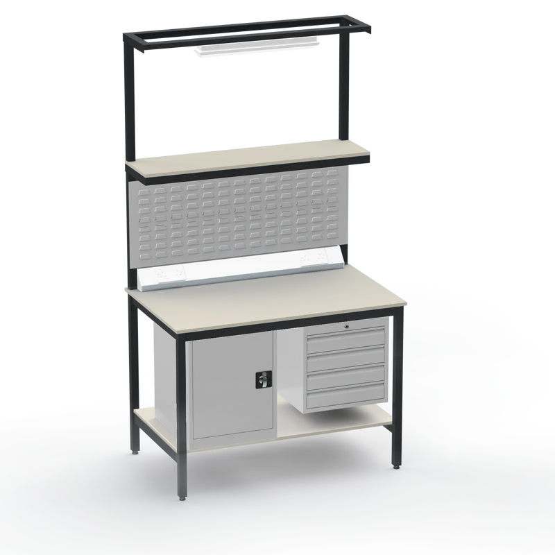 Electronics ESD Workbench | Anti-Static Worktop | Cupboard & 4 Drawers
