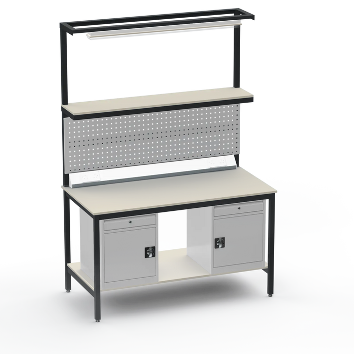 Electronics ESD Workbench | Anti-Static Worktop | Twin Cupboards With Drawer & Tool Panel