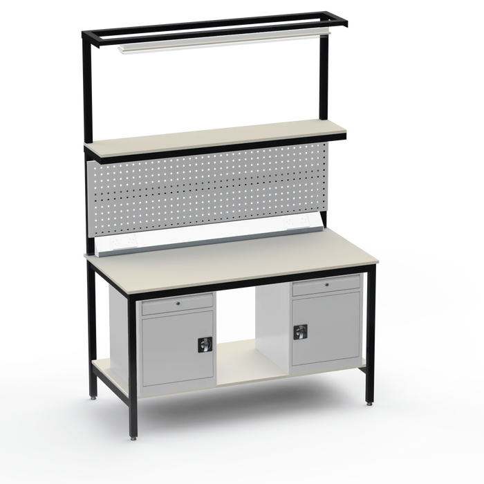 Electronics ESD Workbench | Anti-Static Worktop | Twin Cupboards With Drawer & Tool Panel