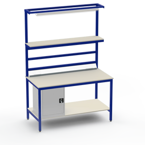 Electronics ESD Workbench | Anti-Static Worktop | Cupboard & Upper & Lower Shelves & Lighting & Electrical