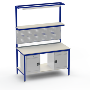 Electronics ESD Workbench | Anti-Static Worktop | Twin Cupboards With Drawer & Tool Panel