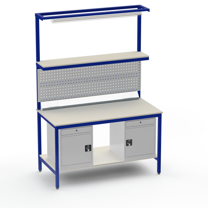 Electronics ESD Workbench | Anti-Static Worktop | Twin Cupboards With Drawer & Tool Panel