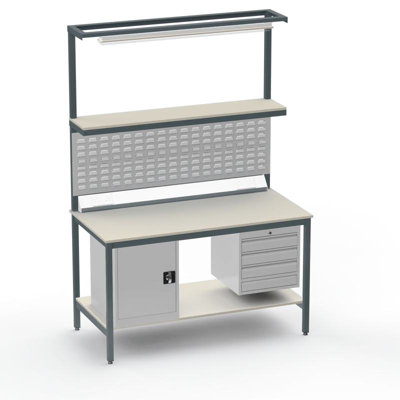 Electronics ESD Workbench | Anti-Static Worktop | Cupboard & 4 Drawers
