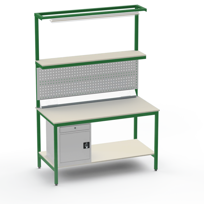Electronics ESD Workbench | Anti-Static Worktop | Cupboard With Drawer | Tool Panel | Lighting Rail & Electrical