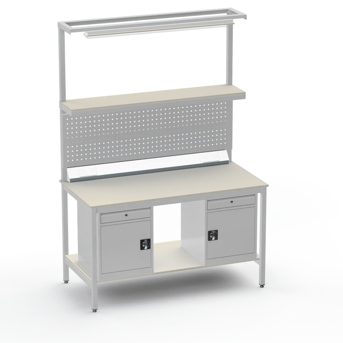 Electronics ESD Workbench | Anti-Static Worktop | Twin Cupboards With Drawer & Tool Panel