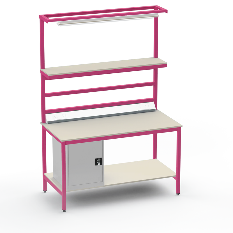 Electronics ESD Workbench | Anti-Static Worktop | Cupboard & Upper & Lower Shelves & Lighting & Electrical