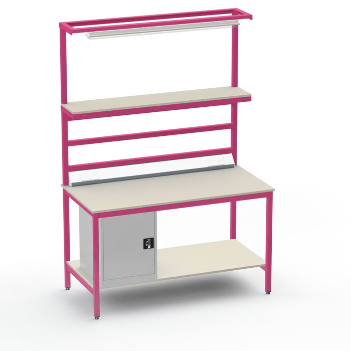 Electronics ESD Workbench | Anti-Static Worktop | Cupboard & Upper & Lower Shelves & Lighting & Electrical