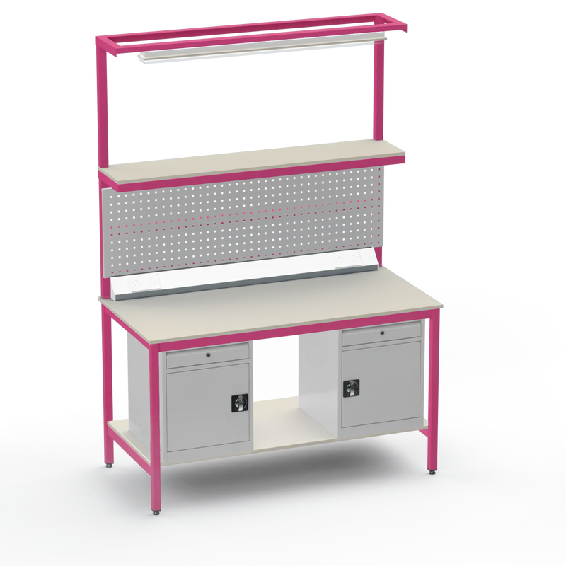 Electronics ESD Workbench | Anti-Static Worktop | Twin Cupboards With Drawer & Tool Panel