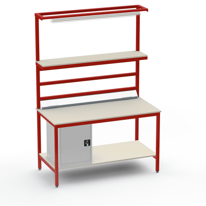 Electronics ESD Workbench | Anti-Static Worktop | Cupboard & Upper & Lower Shelves & Lighting & Electrical