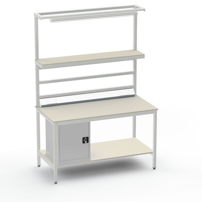 Electronics ESD Workbench | Anti-Static Worktop | Cupboard & Upper & Lower Shelves & Lighting & Electrical