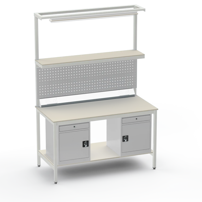 Electronics ESD Workbench | Anti-Static Worktop | Twin Cupboards With Drawer & Tool Panel