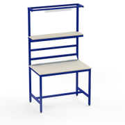 Electronics ESD Workbench | Anti-Static Worktop | Upper Shelf, Lighting Rail, Light Fitting & Worktop Electrical