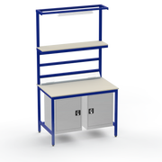 Electronics ESD Workbench | Anti-Static Worktop | Twin Cupboards, Upper Shelf, Light Fitting & Electrical