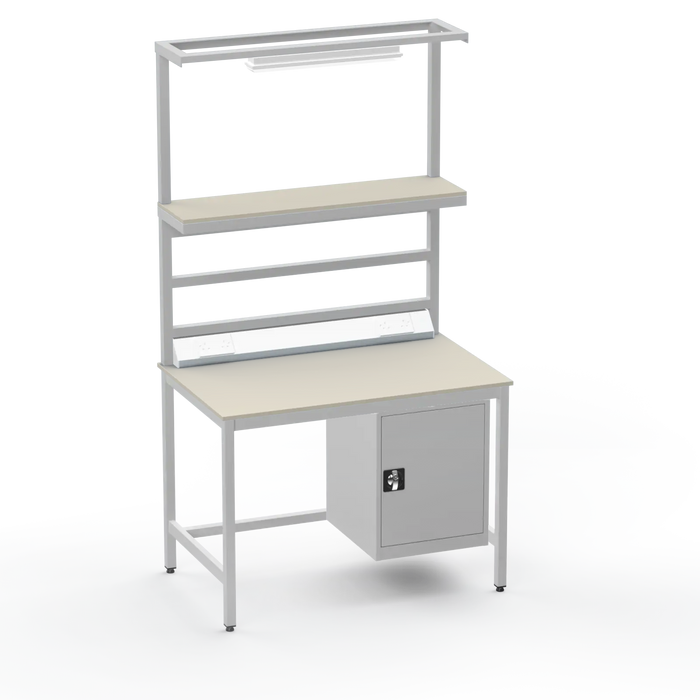 Electronics ESD Workbench | Anti-Static Worktop | Cupboard & Upper Shelf & Lighting Rail & Electrical
