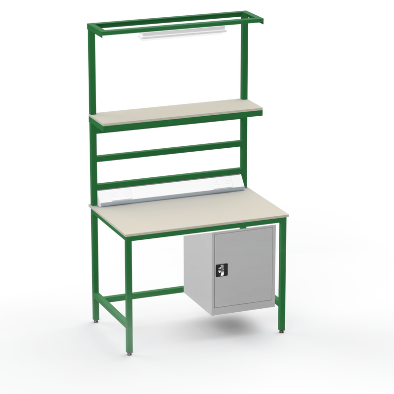 Electronics ESD Workbench | Anti-Static Worktop | Cupboard & Upper Shelf & Lighting Rail & Electrical