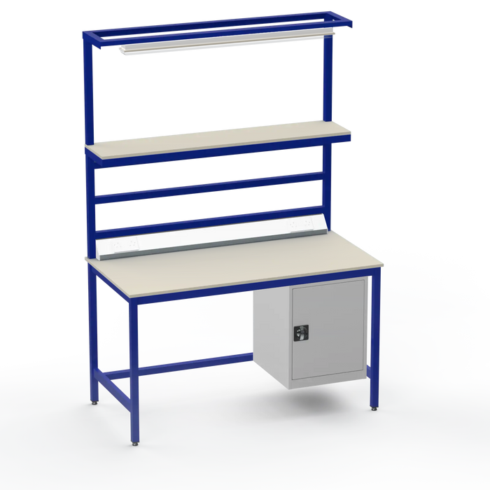 Electronics ESD Workbench | Anti-Static Worktop | Cupboard & Upper Shelf & Lighting Rail & Electrical