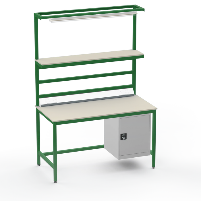 Electronics ESD Workbench | Anti-Static Worktop | Cupboard & Upper Shelf & Lighting Rail & Electrical