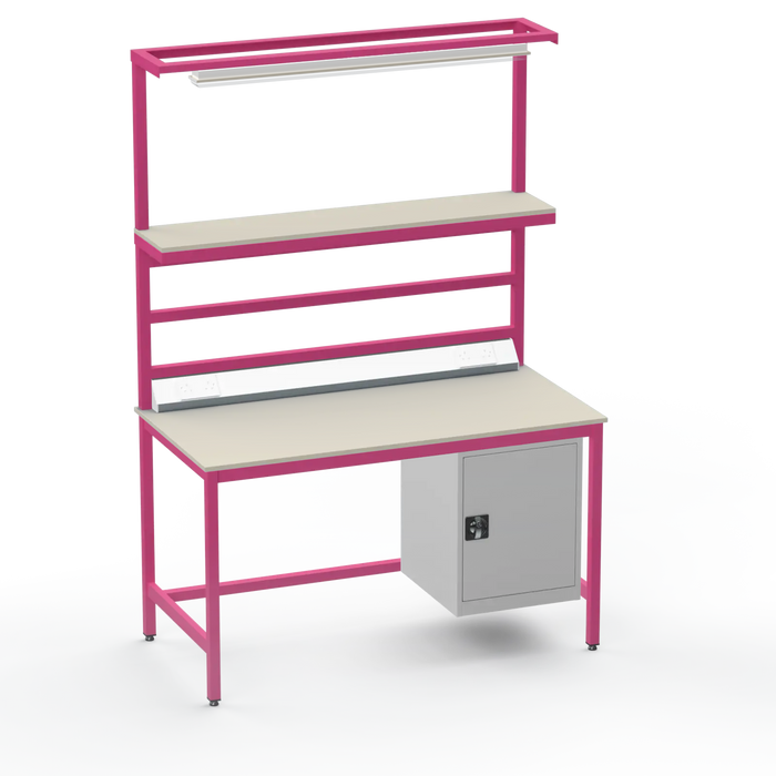 Electronics ESD Workbench | Anti-Static Worktop | Cupboard & Upper Shelf & Lighting Rail & Electrical