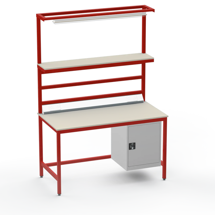 Electronics ESD Workbench | Anti-Static Worktop | Cupboard & Upper Shelf & Lighting Rail & Electrical