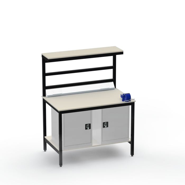 Electronics ESD Workbench | Anti-Static Worktop | Twin Cupboards & 4-Inch Vice