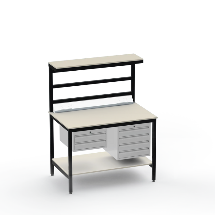 ESD Electronics Workbench | Anti-Static Worktop | Electrical | 2 Drawers & 4 Drawers | Upper & Lower Shelves