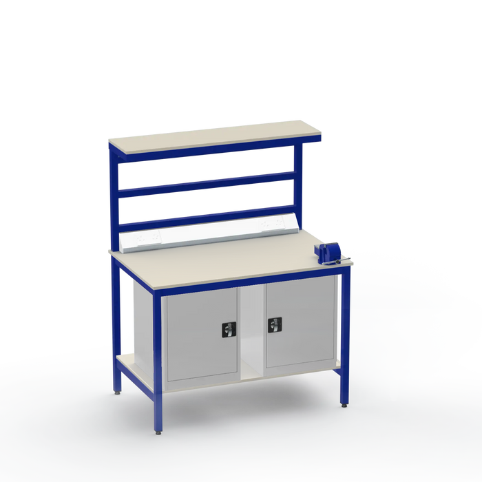 Electronics ESD Workbench | Anti-Static Worktop | Twin Cupboards & 4-Inch Vice